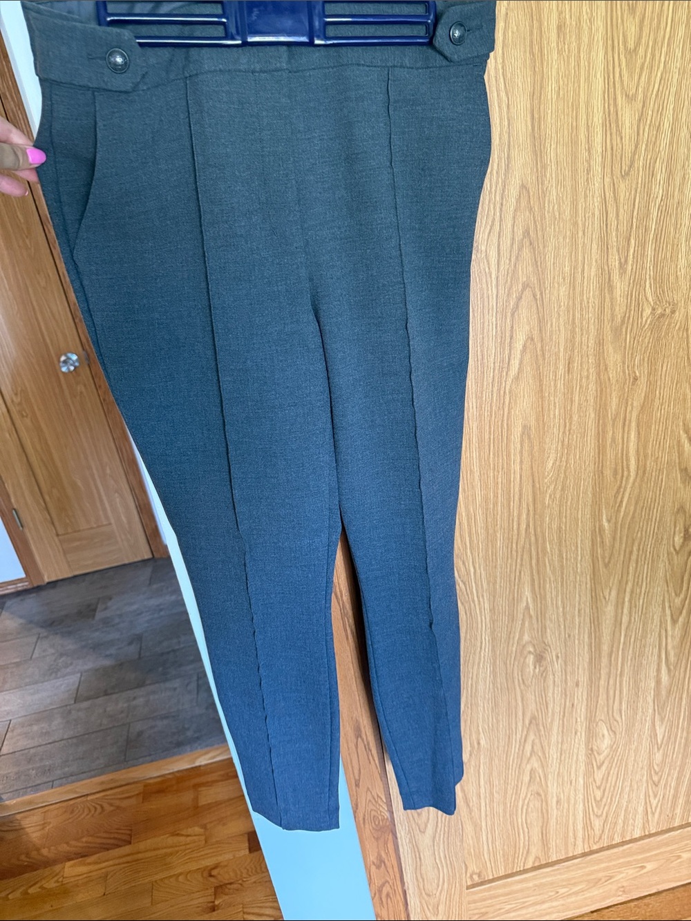 Express Gray Dress Pant Tailored Pleat Front